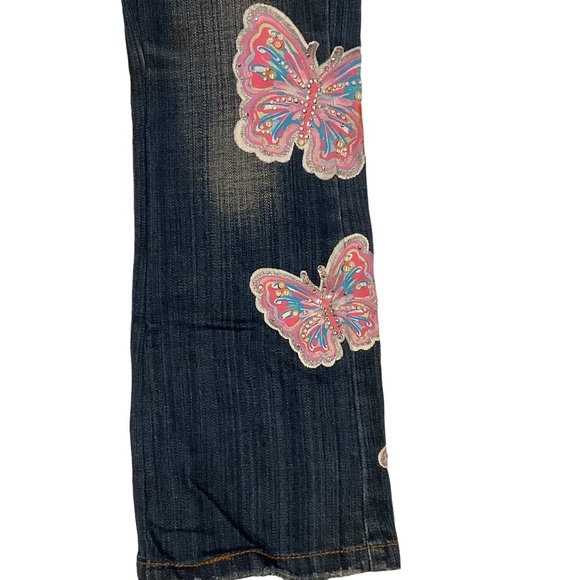 Children’s Place Bootleg Butterfly Jeweled Jeans NWT Size 6 Denim - Picture 2 of 14